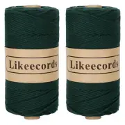 2 Skeins of 100% Cotton Crochet Bag Cord 2mm x 170m Macrame Cord 2mm Crochet ...