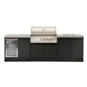 Crossray 272cm 4-Burner Gas BBQ/Barbecue Outdoor Kitchen Cabinet w/ Fridge/Sink