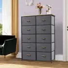 TAUS Storage 10 Drawers Dresser Fabric Bedside Organizer Tower Chest Room