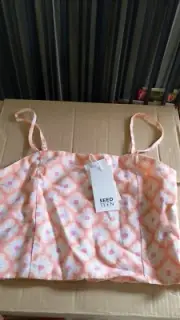Seed Teen Heritage - Girls Peach Floral Top - Size 12 - Brand New