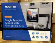 Mount-It! Single Monitor Mount With Gas Spring Arm for 13"-32" Screens MI-1771B