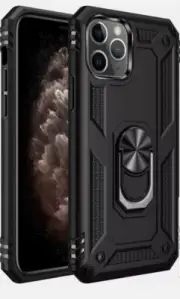Iphone 12 Pro Max 6.5 inches Black Heavy-Duty Shockproof Ring Holder Case