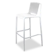 Paros UV Plastic Outdoor Bar Stool (PP) in Arctic White