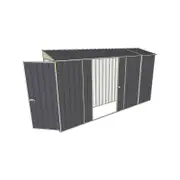Build-a-Shed 0.8 x 3.7 x 2m Hinged Door Tunnel Shed with Double Sliding Side Doors - Grey