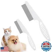 Pet Grooming Comb - 2-in-1 Multifunctional Stainless Steel Comb for Flea, Tea