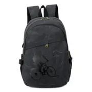 Multi-Function Canvas Portable Casual Double Shoulders School Bag Travel Backpack Bag (Black)