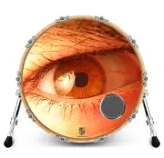 Custom Bass Drum Head with 4" Port Ring - Evil Eye