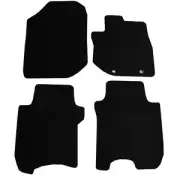 For Honda Jazz 2008-2011 Fully Tailored 4 Piece Black Car Mat Set 2 Clips