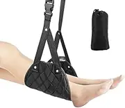 Aieve Airplane Footrest (Memory Foam), Portable Travel Foot Hammock - Adjustable Comfy Foot Hanger - Travel Accessories for Flight, long-distance buses, Train, Office And Home (Black)