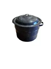 Vintage Collectible 21.5 Quart Water Bath Canner 14” Diameter 9.5” Deep Enamel