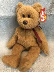 1996 Ty Beanie babies bear CURLY with swing tag free shipping.
