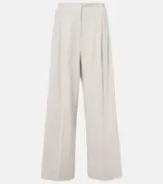 ['S Max Mara] 'S Max Mara Nichols wool wide-leg pants UK 2 white