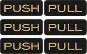 uxcell 3Set Push Pull Door Stickers, 2x4.7in Push and Pull Signs Plate Acrylic Vertical Self-Adhesive for Doors Glass Window Business Stores, Rectangle, Black Gold