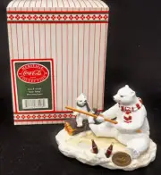 Coca Cola Coke Heritage Collection "Gone Fishing" #77008 Bears Fishing Figurine