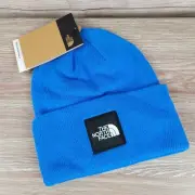 NEW The North Face Big Box Beanie Hat Unisex One Size Blue Knit Winter Cuffed