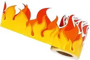 ZUNOXAZ 1 Roll Flame Shaped Border Sticker Cuttable Classroom Blackboard Trim for Bulletin Board Decoration Stylish DIY Classroom Sticker for Smooth Surfaces