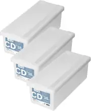 Disc Storage Box, CD Storage Box, Set of 3, Clear, Approx. 5.9 X 6.9 X 17.7 Inch