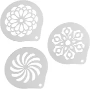 Abaodam 3pcs Stainless Stencils Latte Art Templates DIY Coffee Decorations Easy to Clean