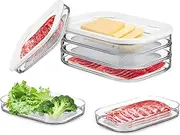 Deli Meat Container for Fridge, Stackable Bacon Cheese Container for Refrigerator, Food Storage Boxes with Lid for Cold Cuts, Lunch Meat, Salami, Meal Prep Containers, BPA Free