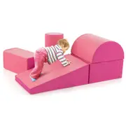Costway 5PCS Climb & Crawl Playset Soft Foam Blocks Activity Toy Rose