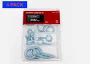 Everbilt Assorted Screw Eye Kit, 6 Different Sizes, Zinc 1001 372 7020, 4 Pack