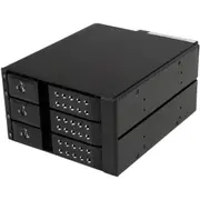 StarTech.com Drive Enclosure for 5.25" Serial Attached SCSI (SAS), SATA/600 - Serial ATA/600 Host Interface Internal - Black - E