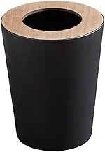 MYCENSE Waste Basket Toilet Waste Bins Durable Round Opening Top Dustbin Large Trash Bins Trash Cans for Dorms Laundry Room Bedroom Office Home, 7L Black