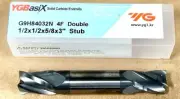 YGBasix 1/2" Solid Carbide End Mill, 4 Flute, Double End Square, X Coated