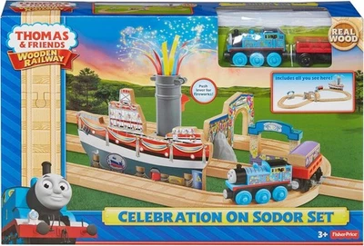 Fisher Price Thomas & Friends WOODEN RAILWAY CELEBRATION ON SODOR SET 2014 CDK47