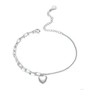 Silver plating Double Chain Heart Bracelet for Women Flying Butterfly Popular Jewelry Femal Gift