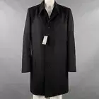 BOSS by HUGO BOSS Size 46 The Task 3 Black Virgin Wool Blend Over Coat