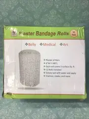 12 Pack Plaster Cloth Gauze Bandage Rolls for Belly Casting, Arts and Crafts