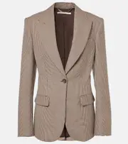 [Stella McCartney] Stella McCartney Checked virgin wool blazer AU 12 neutrals