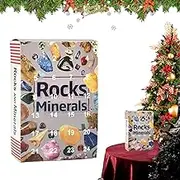 Rock Advent Calendars 2024, 24 Days Christmas Countdown Calendar - Natural Mineral & Rock, Stone Collection Countdown Calendar for Girls Boys