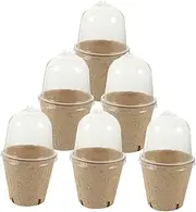 HYTROVE 20Pcs Paper Planter Nursery Pots with Cover Ventilated Seedling Containers for Garden Lightweight Reusable Flower Pots for Planting Cuttings and Germination