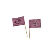 200x Flag Picks 65mm "M Rare" Steak Marker One Tree Toothpick Skewer Bamboo