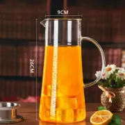 Glass Pitcher Water Jug w/ Lip 1.5 Liter Juice Pitcher for Hot Cold Water Ice
