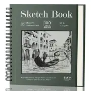8.5 x 11 Sketch Book - 100 Sheets Spiral Bound Sketchbook for Drawing Mixed M...