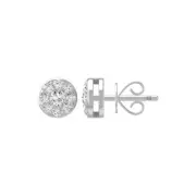 10K White Gold Lab Grown Diamond Composite & Cluster Stud Earrings for Women
