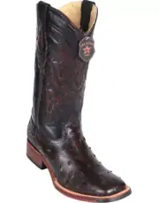 Los Altos CHERRY Ostrich Square Toe TPU Rubber Sole Western Boot D 8260318