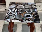Square Top Agate Counter Desk Coffee Table, Agate Side Table Tops, Garden Decors