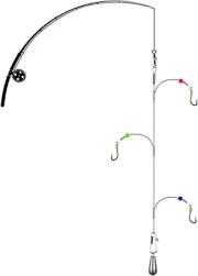 High Strength Steel Wire Leader Rigs with Hooks Swivels Snap Connect,Saltwater F
