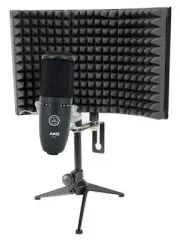 AKG P120 Studio Condenser Recording/Live Streaming Microphone + Mic Vocal Shield