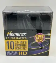 Memorex 10 Pack 3.5 Inch Computer Diskettes Floppy Discs IBM -BRAND NEW