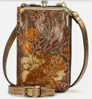 NWT New PATRICIA NASH Pertina Crossbody Wallet Clutch Pheasant Antique Bronze