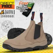 Mongrel Work Boots Mens Stone Elastic Slip Resistant Steel Toe 240060