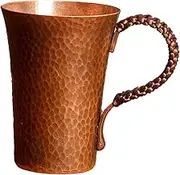 Fonowx Pure Copper Mug Moscow Mules Cup with Handle 300 ml Beer Mug Hammered Drinking Gifts Masrapa Cup Tea Mug for Coffee Shop Bar