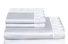 $2990 NEW Frette 3 PC Mistletoe Lace DUVET + 2 SHAMS Grey White QUEEN EURO