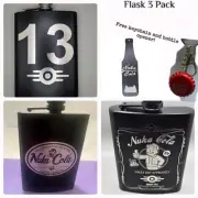 Nuka cola vault boy Flask 3 Pack Gift Set with bottle opener and keychain -