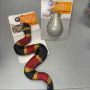 WHISKER CITY CAT TOY Dispenses Dispensing Cat Snacks + Plush Kicker Snake